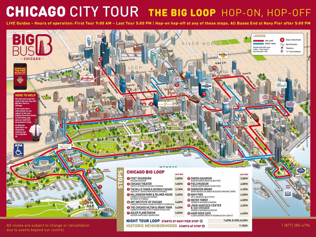 Chicago kaart Grote Bus