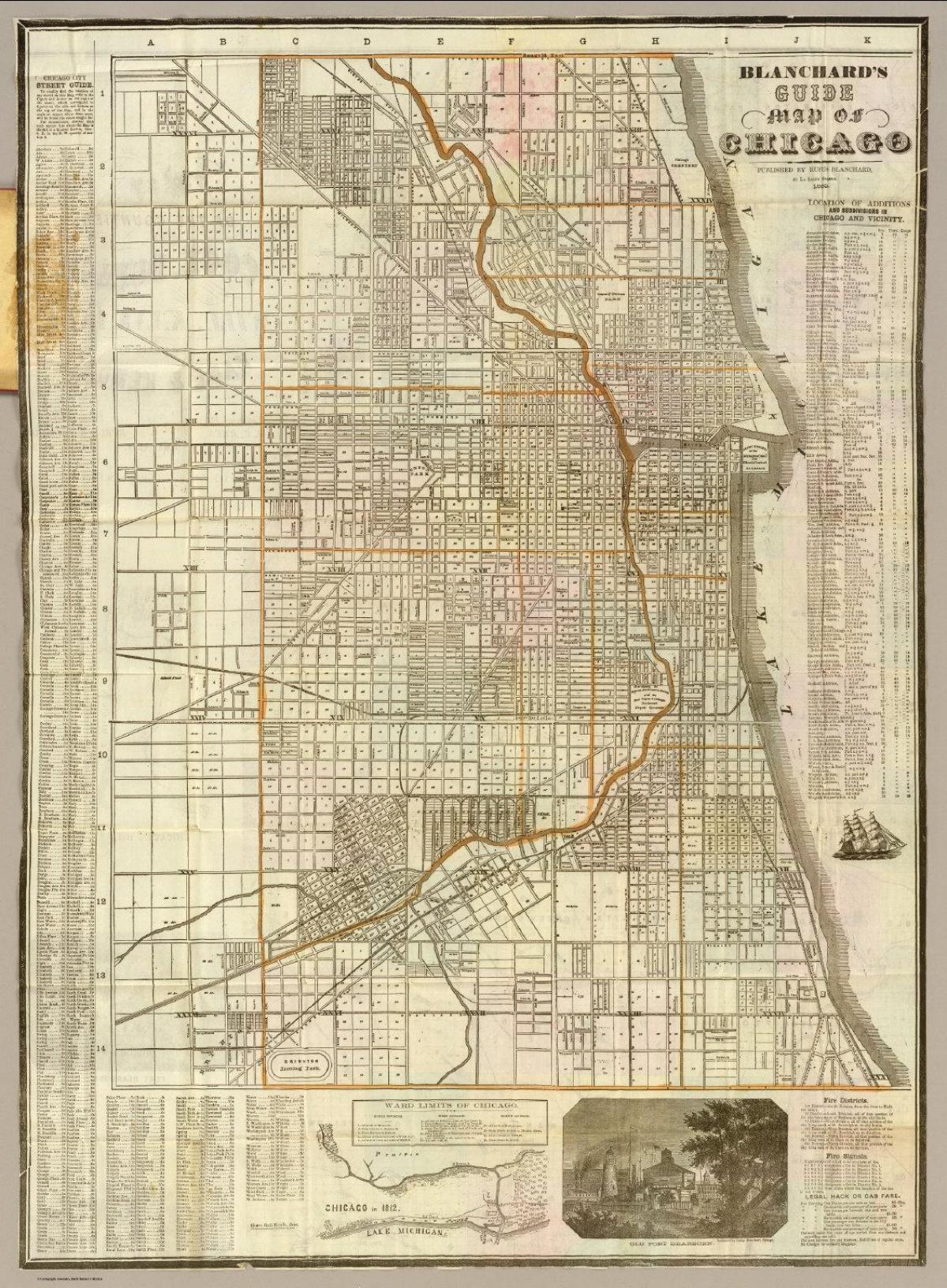 Historische kaart van Chicago